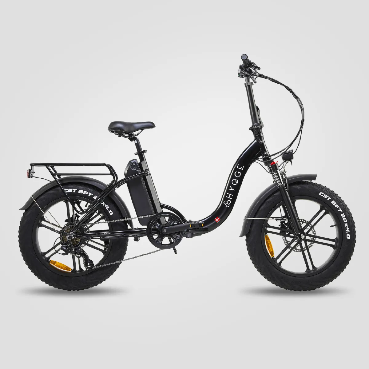 Hygge Vester Étape - Vélo pliant électrique 20 pouces Fat Tire E-Bike - Onyx Black