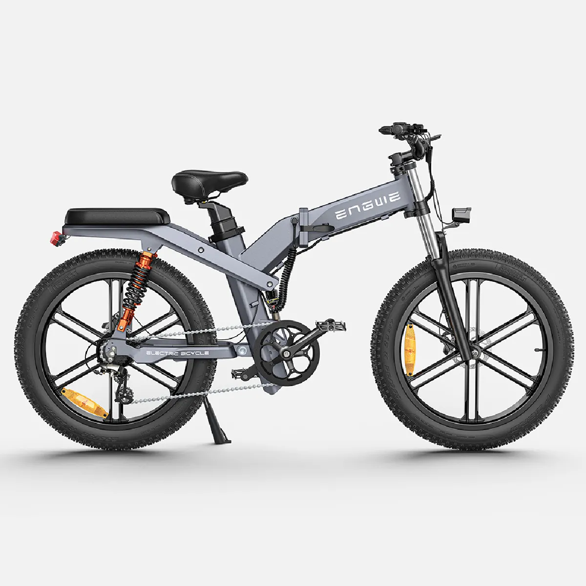 ENGWE X26 Vélo électrique pliable 1000W, double batterie 48 V 19,2 Ah et 10 Ah, triple suspension 25 km/h - Gris