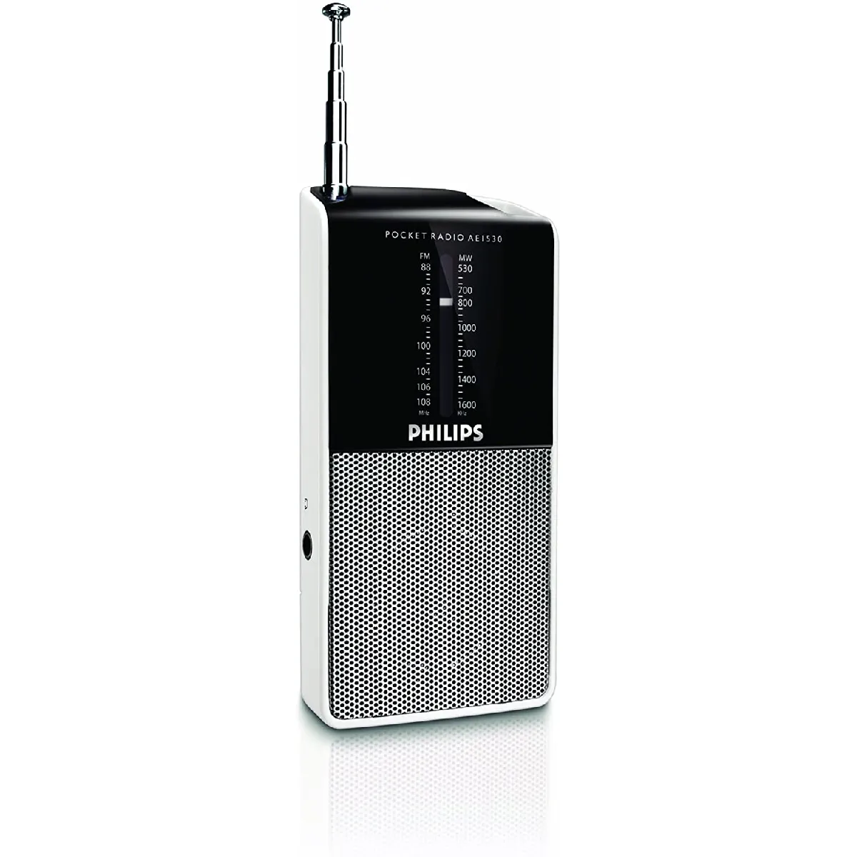 radio Portable FM avec prise pour casque gris noir