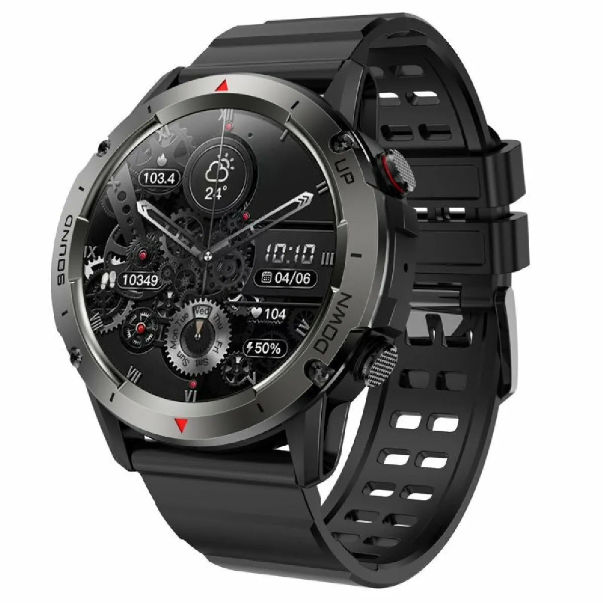 Nx9 Montre Intelligente Écran Rond 1.39 Pouces Appel Bluetooth Charge Magnétique Montre Intelligente Sport Noir