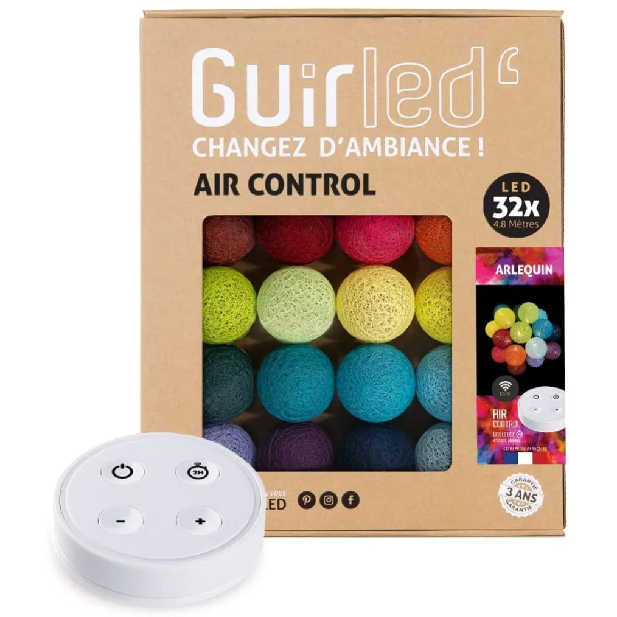 Guirlande boule lumineuse 32 LED Air Control - Arlequin