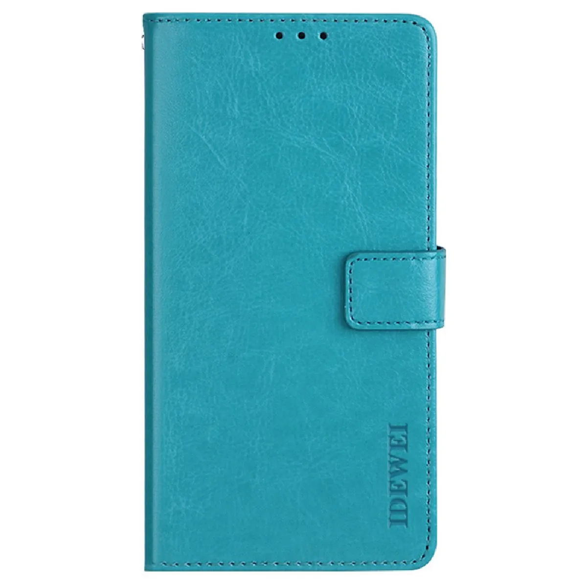 Etui en PU IDEWEI antichoc, texture crazy horse, fermeture magnétique avec support pour votre iPhone 14 Pro - bleu ciel