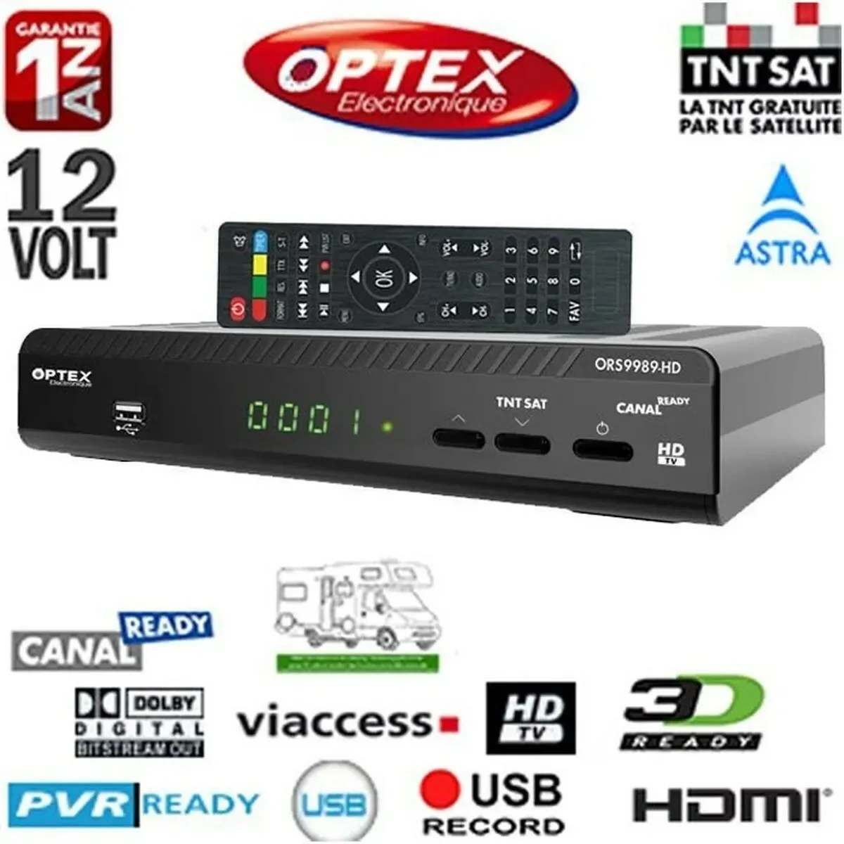 Récepteur Décodeur Satellite HD Terminal TNTSAT HD ORS9989-HD + Carte TNTSAT – chaînes satellite, TNTSAT, HD ASTRA 19,2°Est