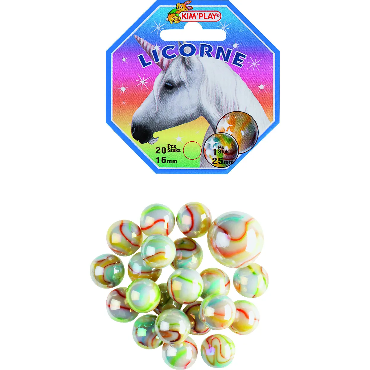 20 avec 1 billes licorne