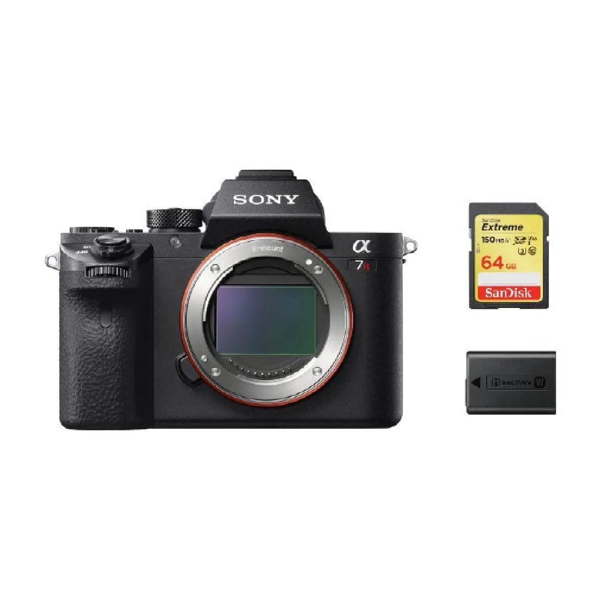 SONY A7R II Body + 64GB SD card + NP-FW50 Battery