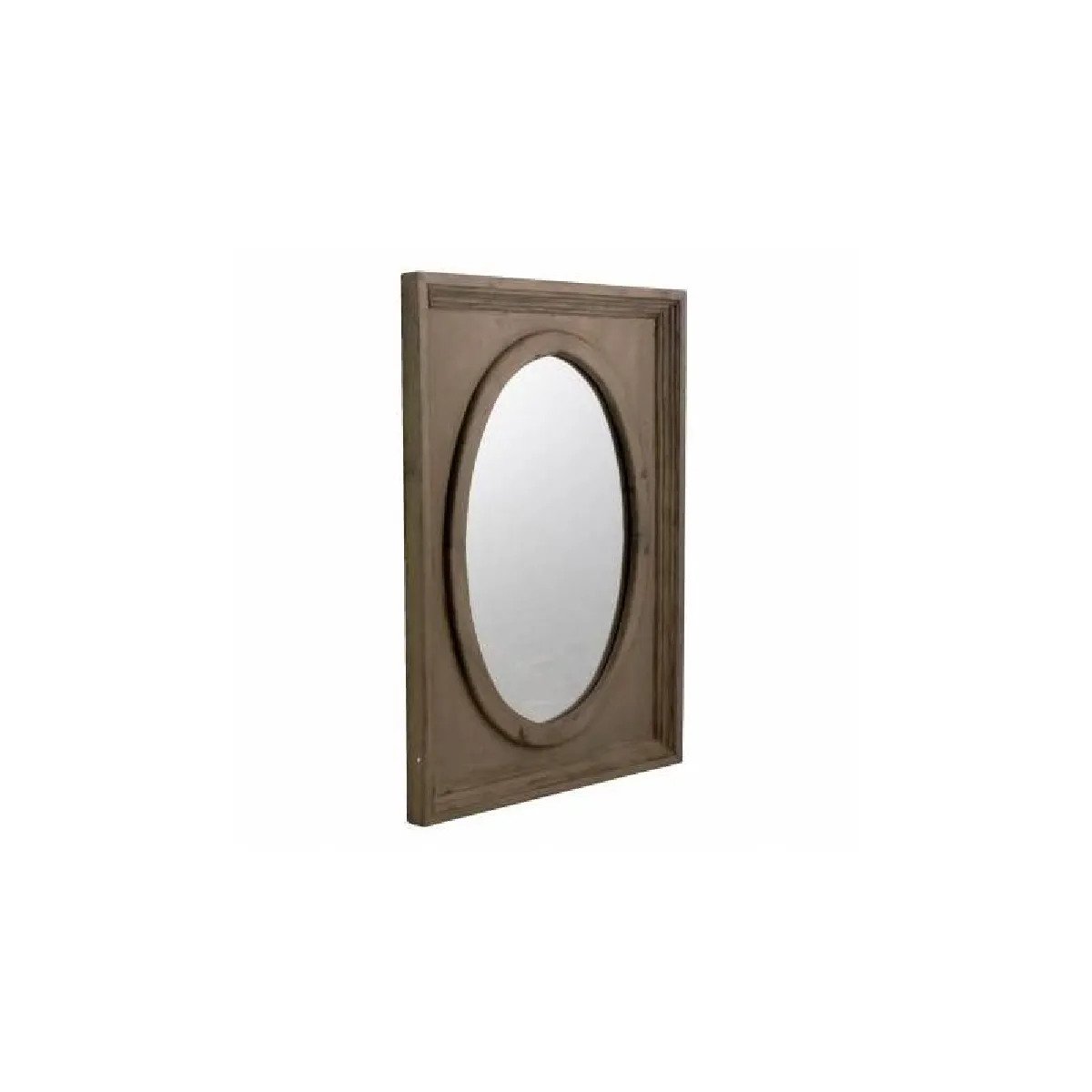 Miroir Mural Glace Ovale Trumeau Style Ancien Cadre avec Moulure en Bois Marron 3,5x54,5x72,5cm