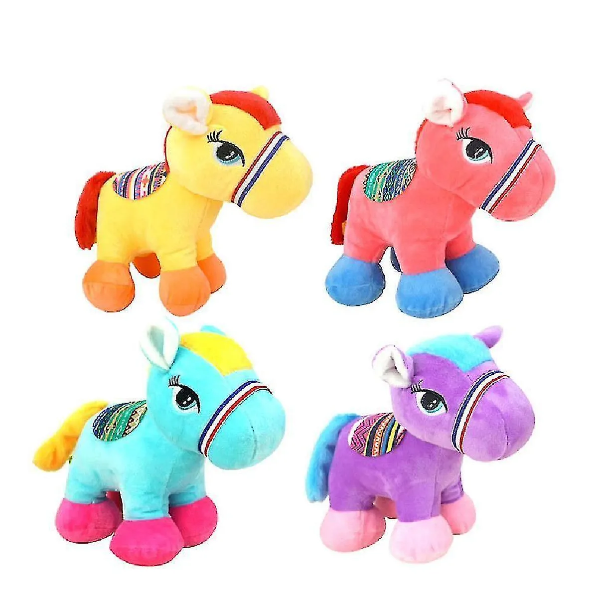 4pcs poney peluche jouet 22 cm