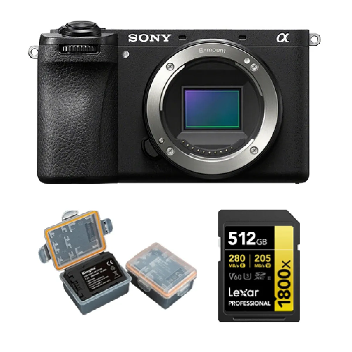 Sony Alpha ILCE6700 (A6700) Caméra+Lexar 512GB Professional 1800x UHS-II SDXC Memory Card + Kingma 2000mAh Battery (Sony NP-FZ100)