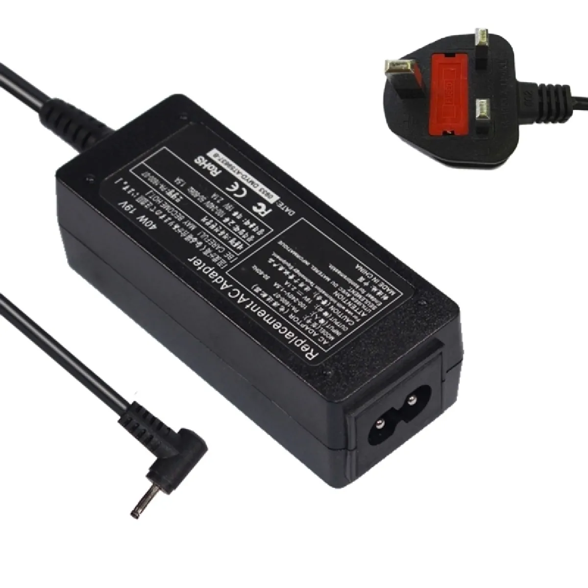 Pour Asus N17908 / V85 / R33030 / EXA0901 / XH ordinateur portable avec câble AC, prise UK Adaptateur d'alimentation universel 19V 2.1A 40W 2.5x0.7mm chargeur