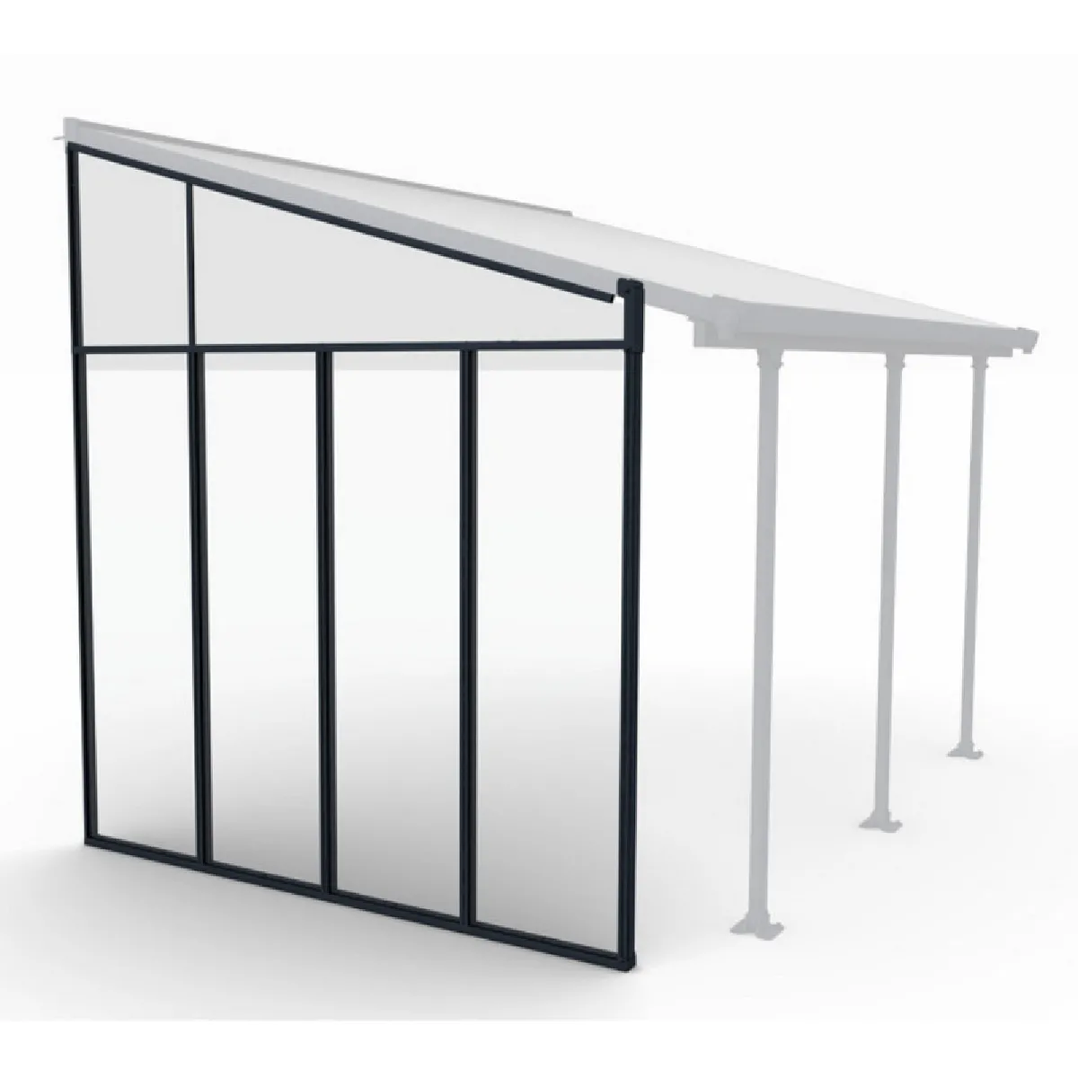 Paroi latérale grise pour pergola - 704484 - PALRAM