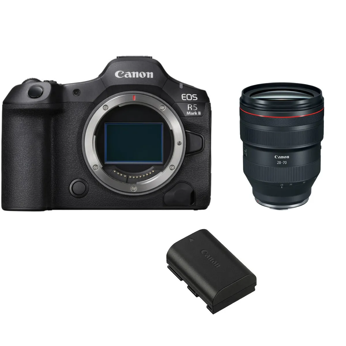 Canon EOS R5 Mark II Mirrorless Camera + Canon RF 28-70mm f2L USM + Canon LP-e6p (7.2V, 1800mAh) LP-e6p