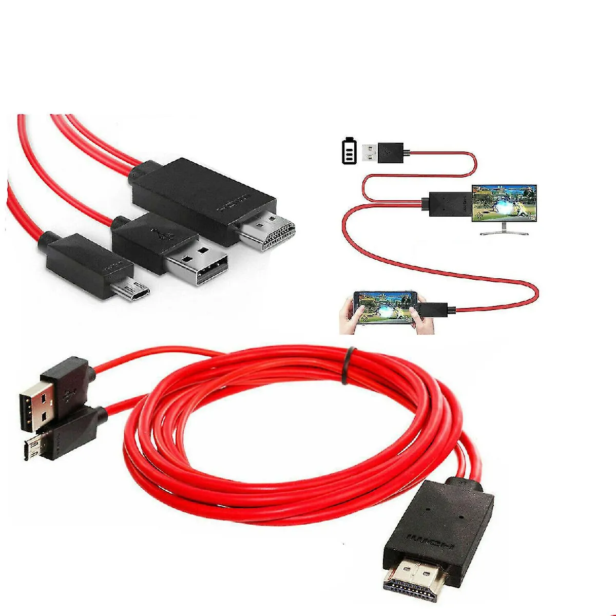 Micro USB MHL à HDMI 1080p Cable TV Out le plomb pour le téléphone Android Samsung