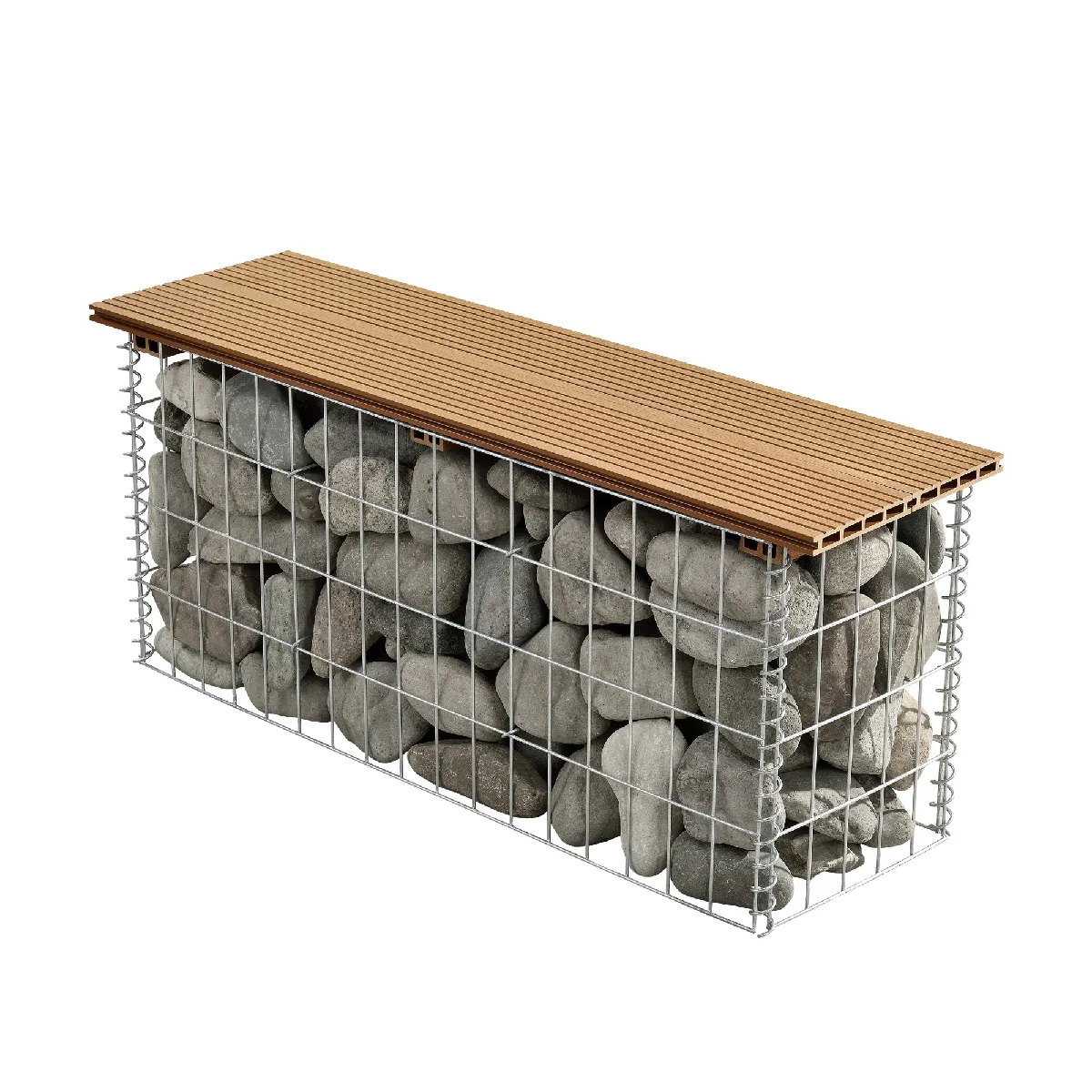 Banc du jardin Gabion Friesland marron clair (teck) [pro.tec]