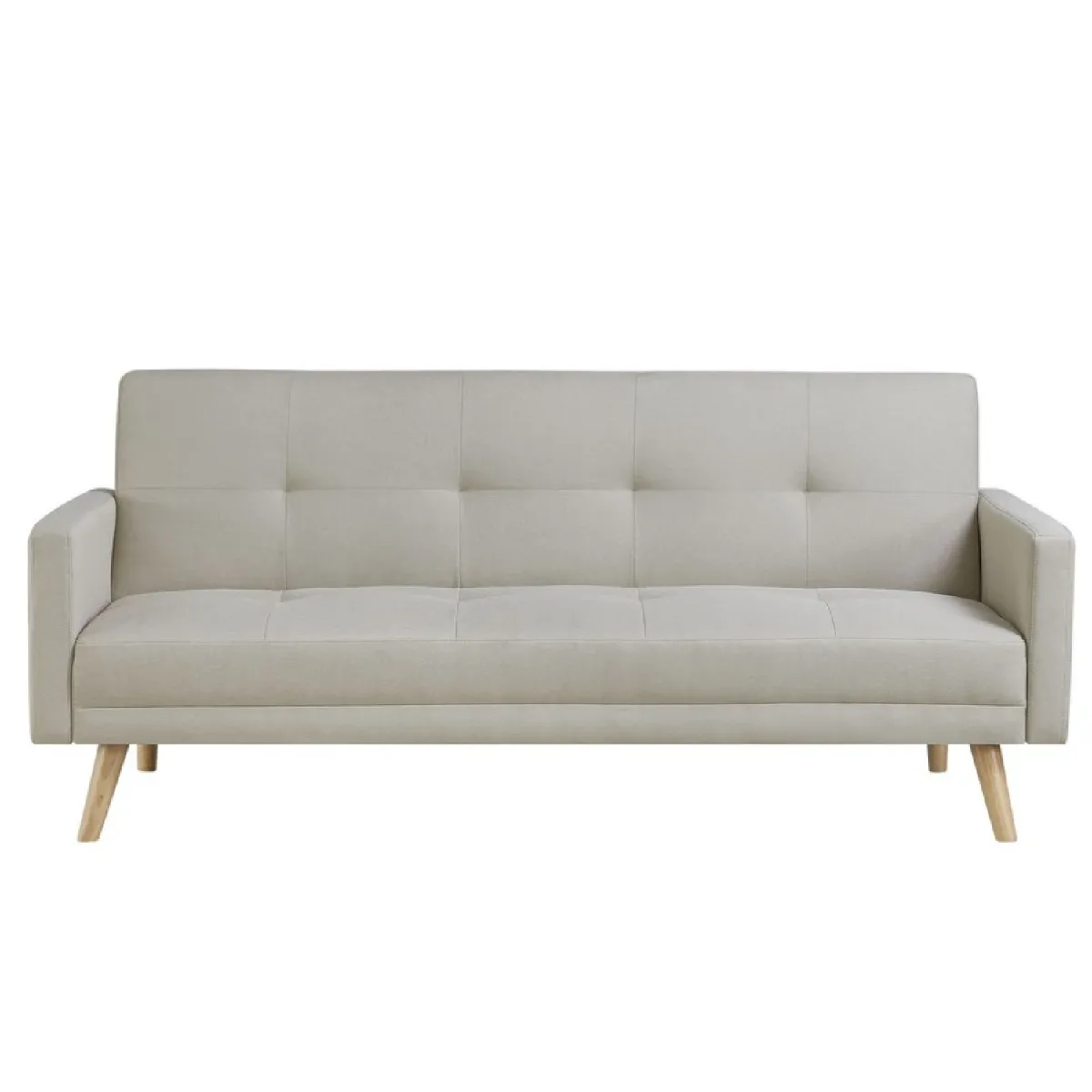 Canapé scandinave convertible 3 places en tissu beige WOODEN