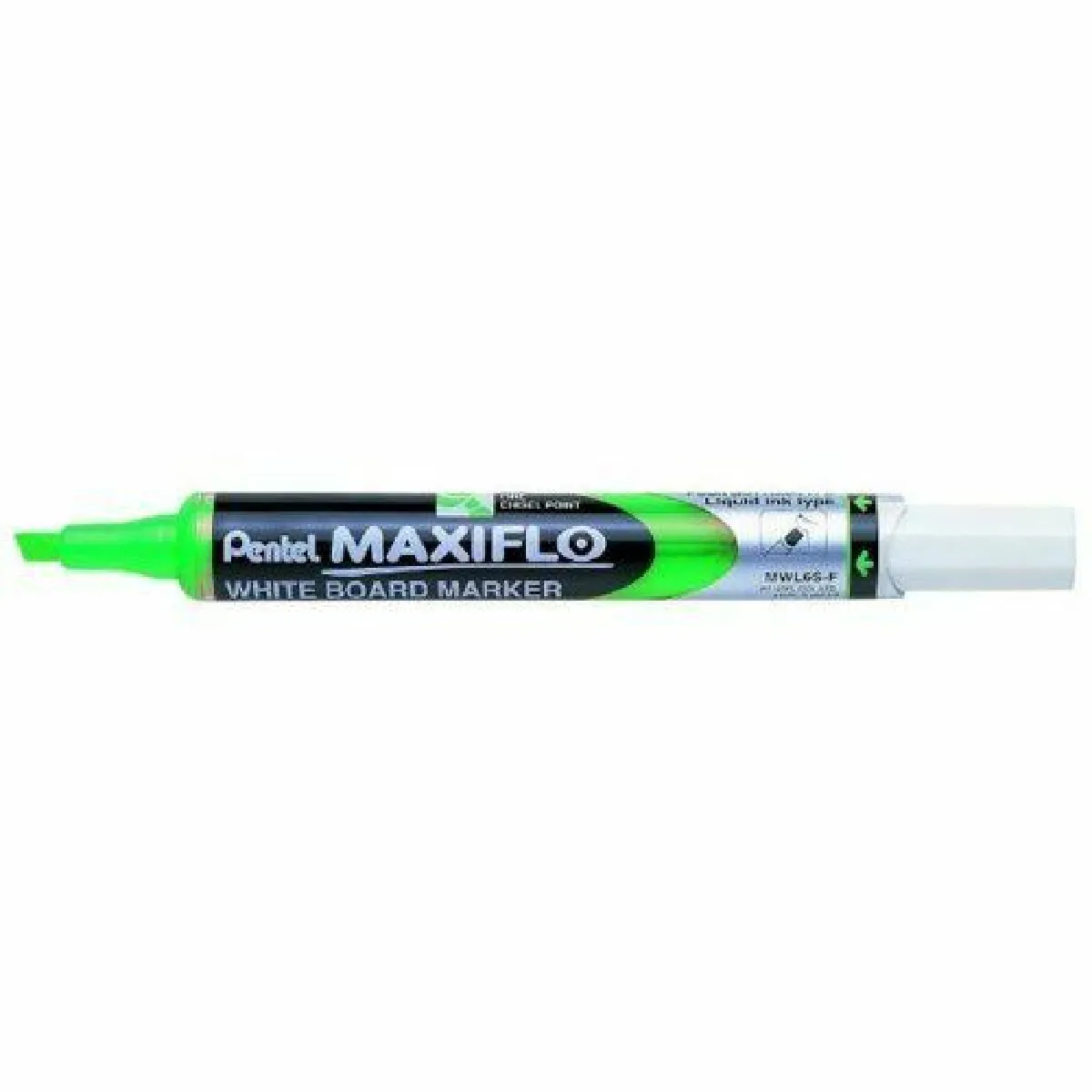 Pentel Maxiflo Lot de 12 marqueurs effaçables à sec tableau blanc Pointe biseautée moyenne Encre liquide verte