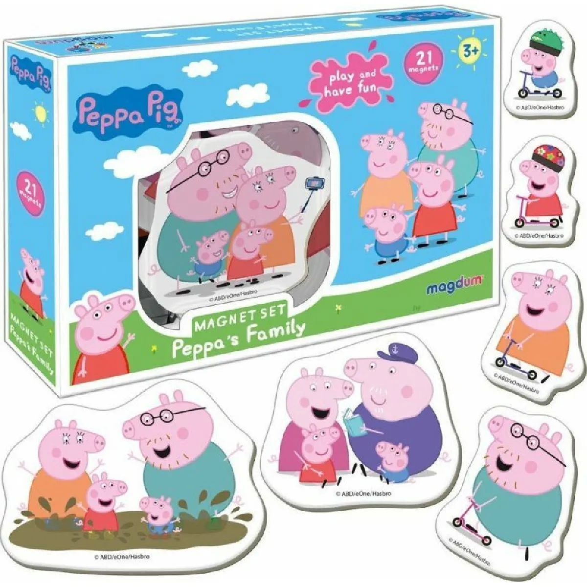 magdum Peppa Pig Jouet Peppa et sa Famille - 21 Grande Magnet Frigo Enfant - Aimant Frigo Bebe - Jouet Enfant 3 Ans - Jeu de Magnetique - Jeu Educatif 3 Ans - Magnets Jouets - Frigo Enfant Jouet