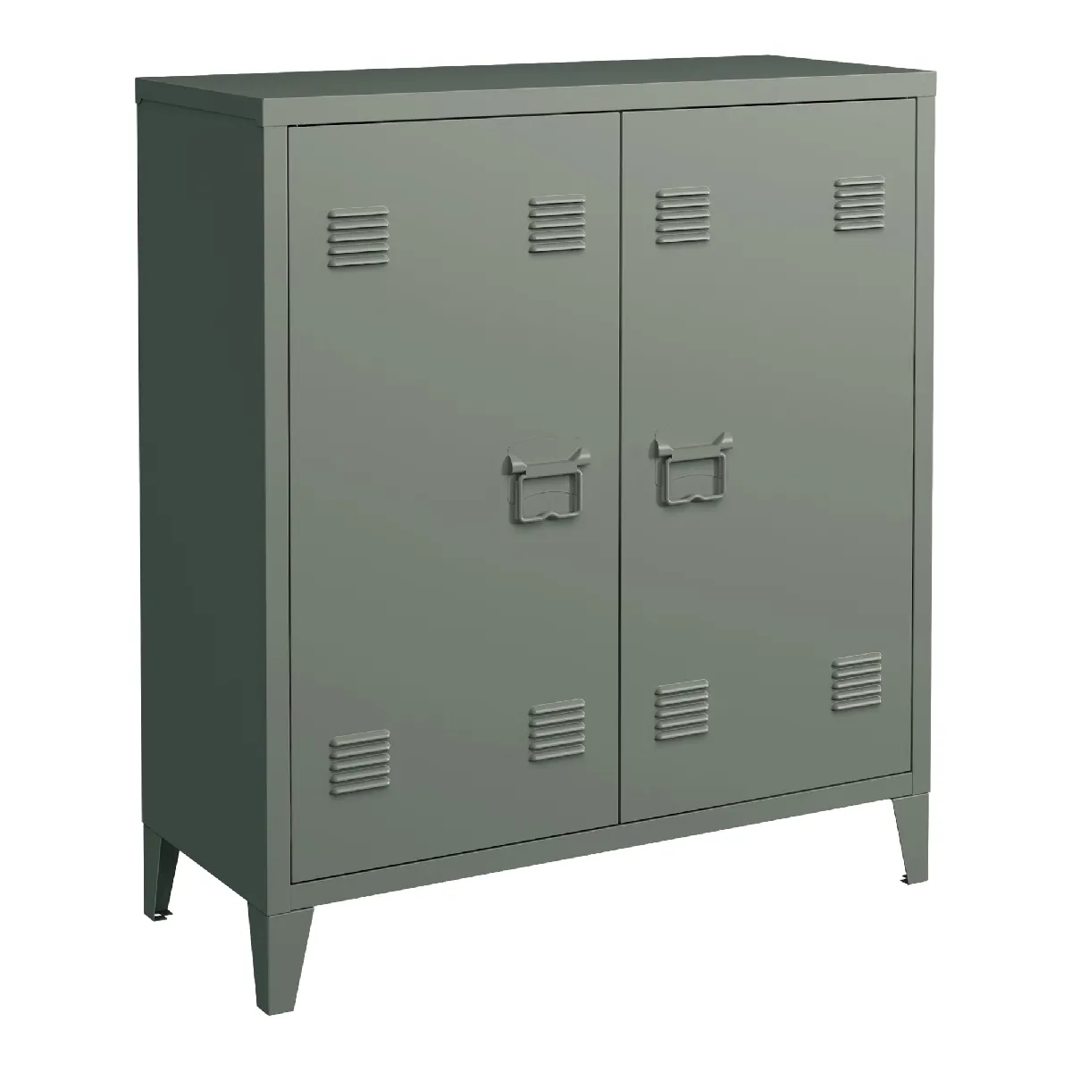 Casier de bureau armoire meuble de rangement pour bureau atelier chambre acier de bureau métallique à 2 portes 90 x 80 x 33 cm gris foncé 03_0006338