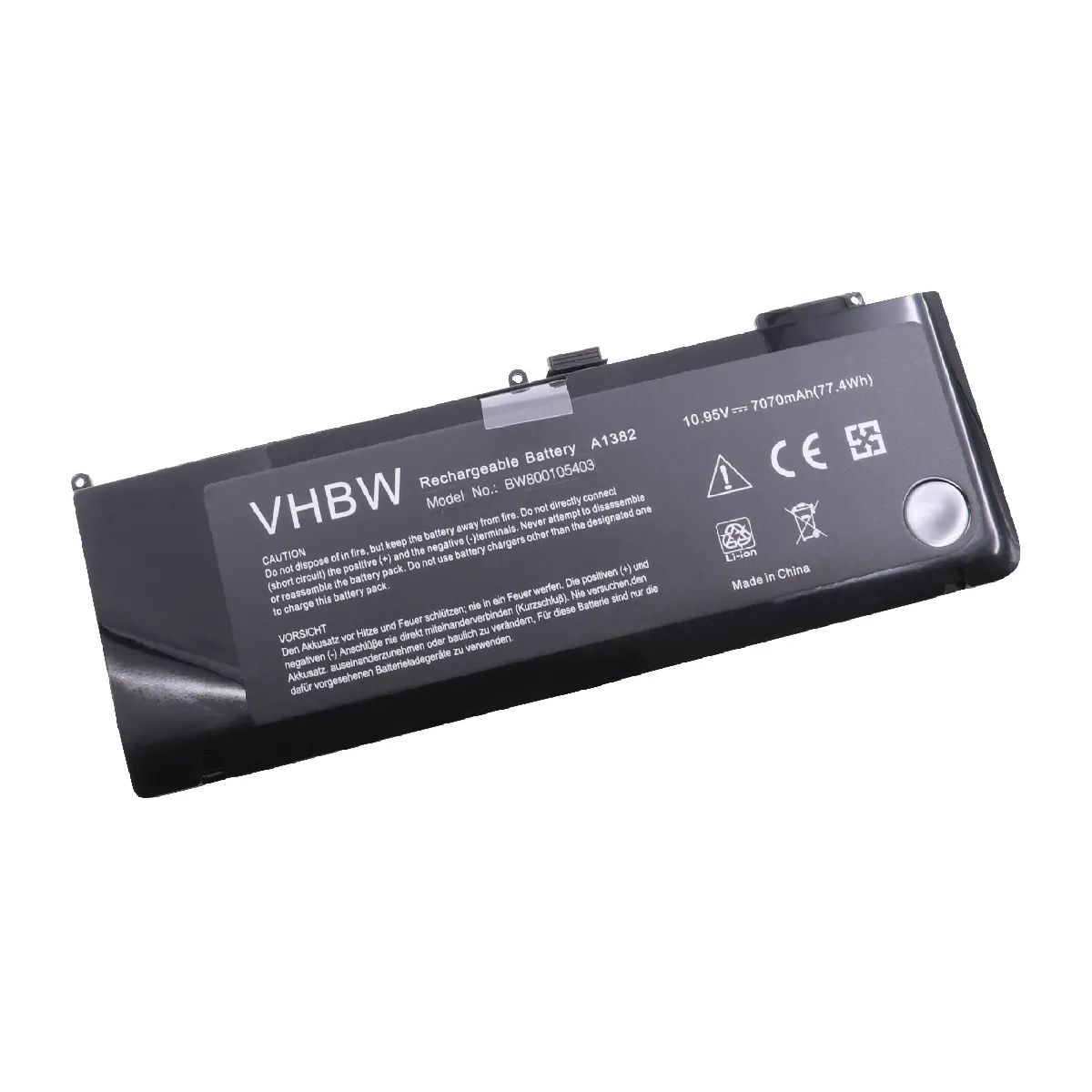 vhbw Li-Polymère batterie 7070mAh (10.95V) pour ordinateur portable laptop notebook Apple Macbook Pro 15"" 2011, 15"" 2012, 15"" MC721LL/A, 15"" MC723LL/A