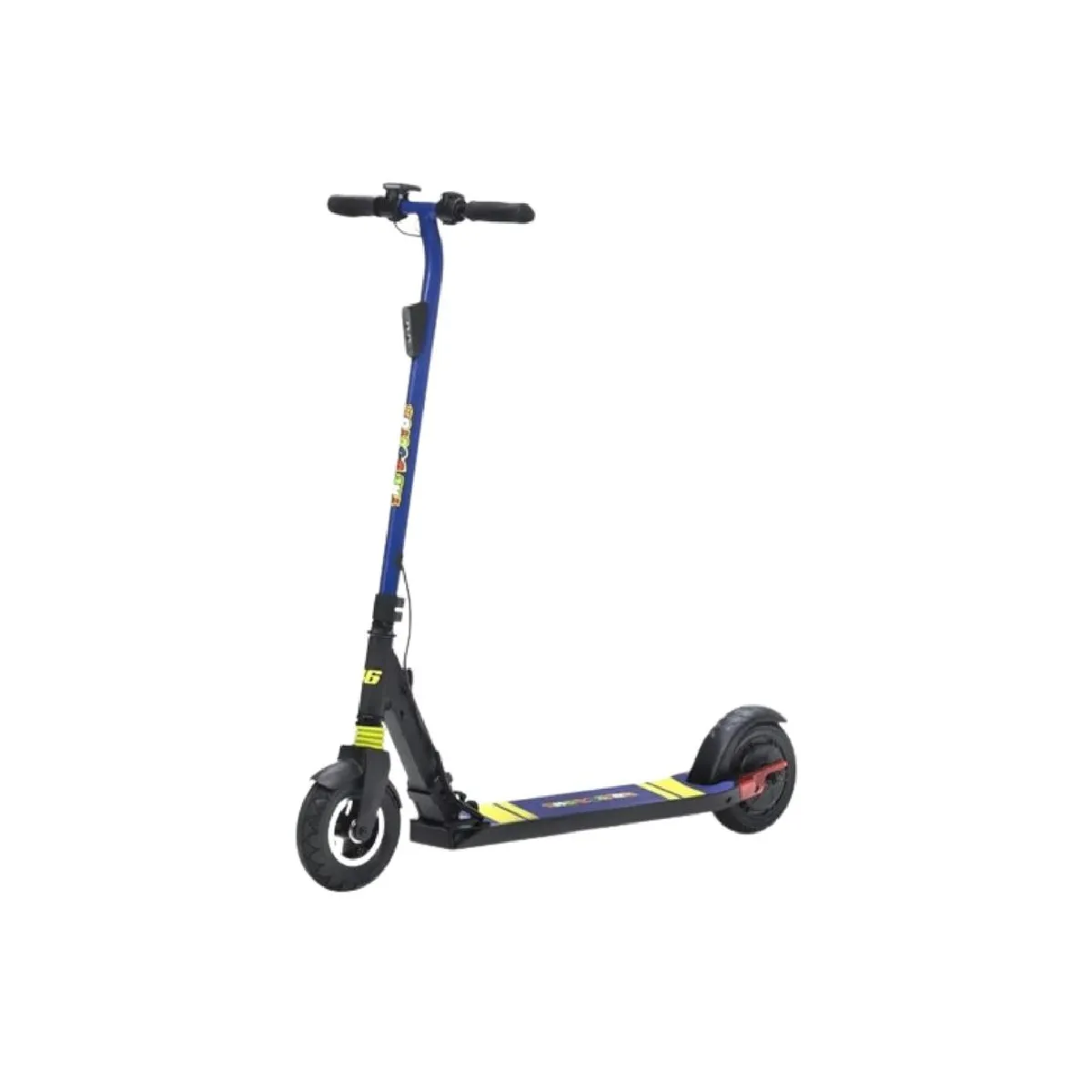 Trottinette elec enfant VR46 KIDDY Cadre acier moteur 120W brushless Pneu 5.5 Frein elec 9,4kg Batt 24V/4.5Ah 108w IPX4