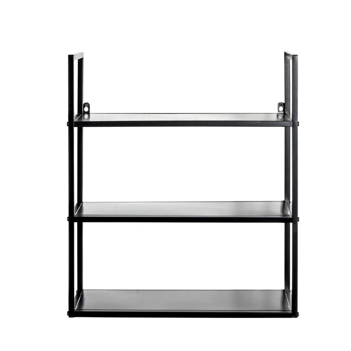 Etagère murale, meuble étagère murale en métal coloris noir -longueur 50 x profondeur 20 x hauteur 58 cm