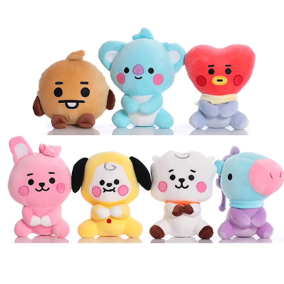 7pcs kpop bts peluche mignonne douce poupée peluche pour les fans