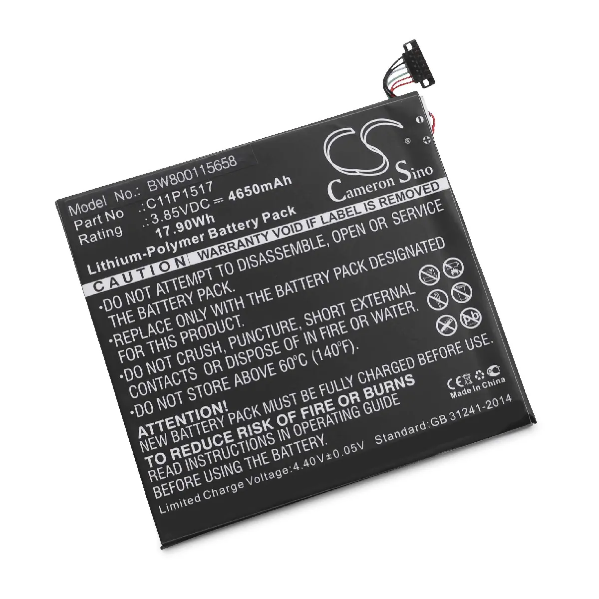 vhbw Li-Polymère batterie 4650mAh (3.85V) pour tablette tablet Asus ZenPad 10 Z0310M, 10 Z300CNL, 10 Z300M, C 7.0 P01Z, Z300CNL