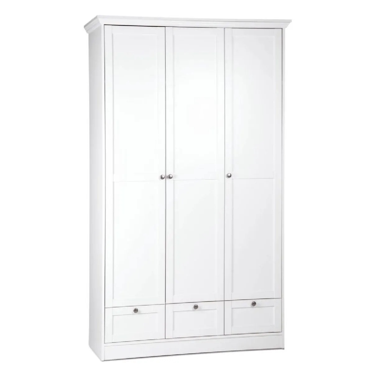 Armoire blanche avec tiroirs 3 portes chambre