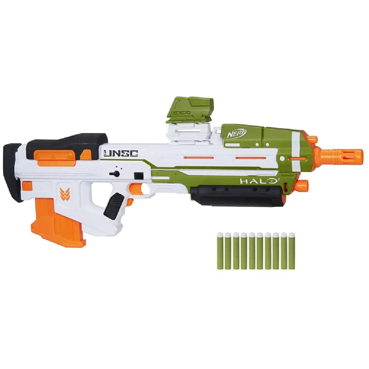 pistolet et flechettes Nerf Elite Officielles vert orange blanc