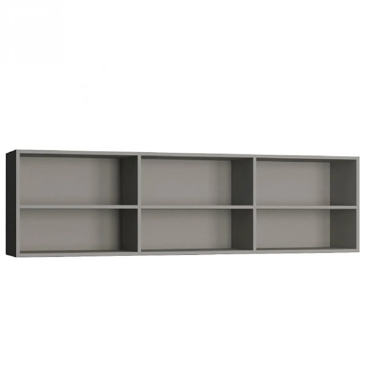 Surmeuble 6 niches de rangements pour lit escamotable horizontal 140 x 200 cm Hauteur 56 cm finition gris mat