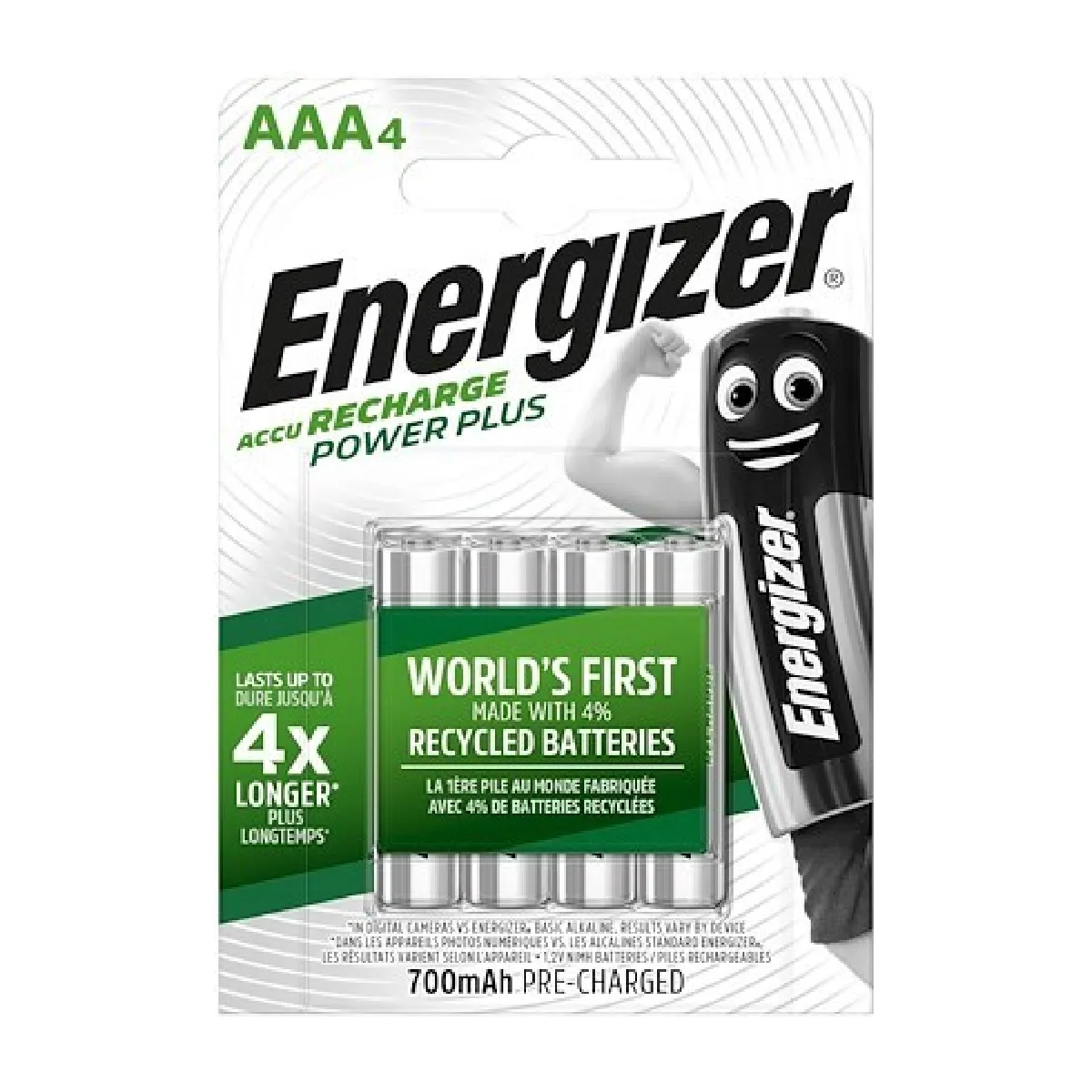 Accu rechargeable Energizer HR3 - lot de 4