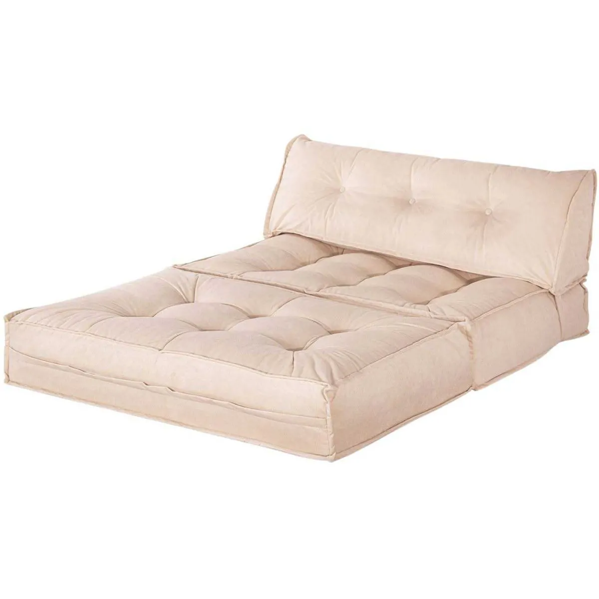 Canapé chauffeuse 2 places velours Mocca beige.