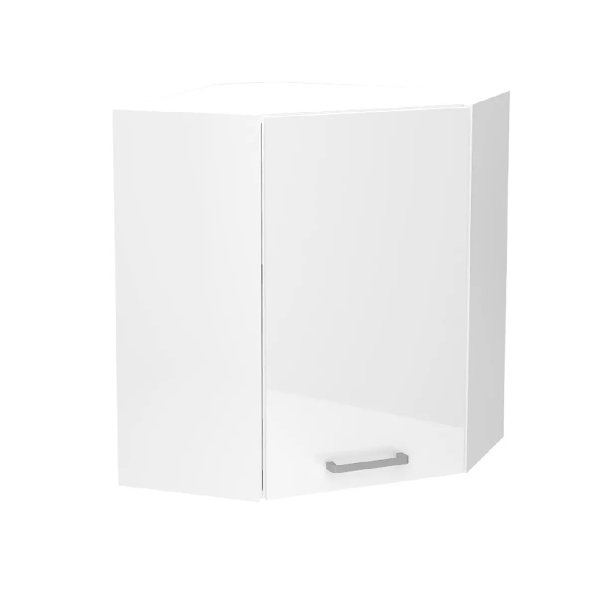 Meuble d'angle haut de cuisine coloris blanc avec 1 porte - longueur 60 x profondeur 60 x hauteur 72 cm