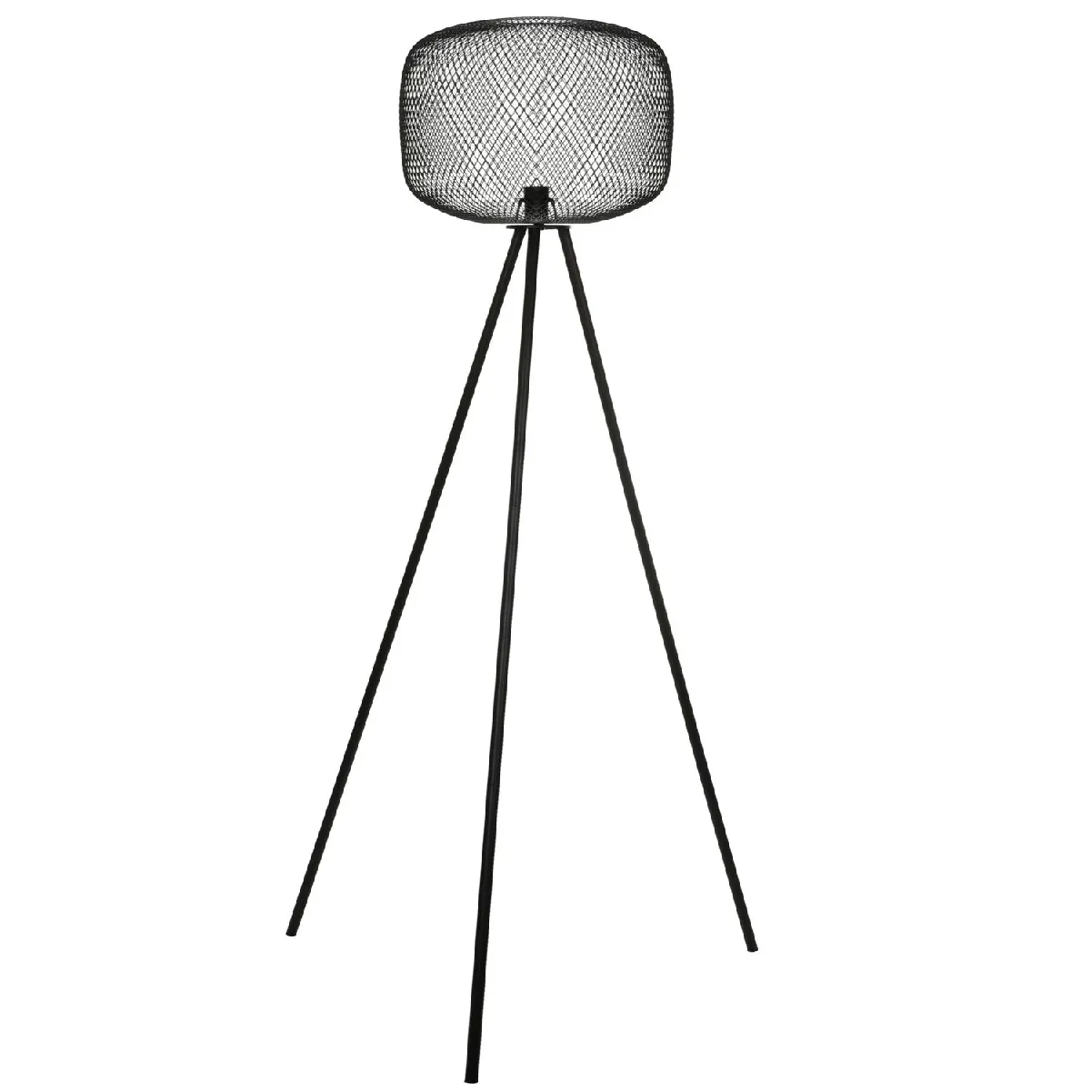 Lampadaire design industriel en métal Spirit - H. 160 cm - Noir