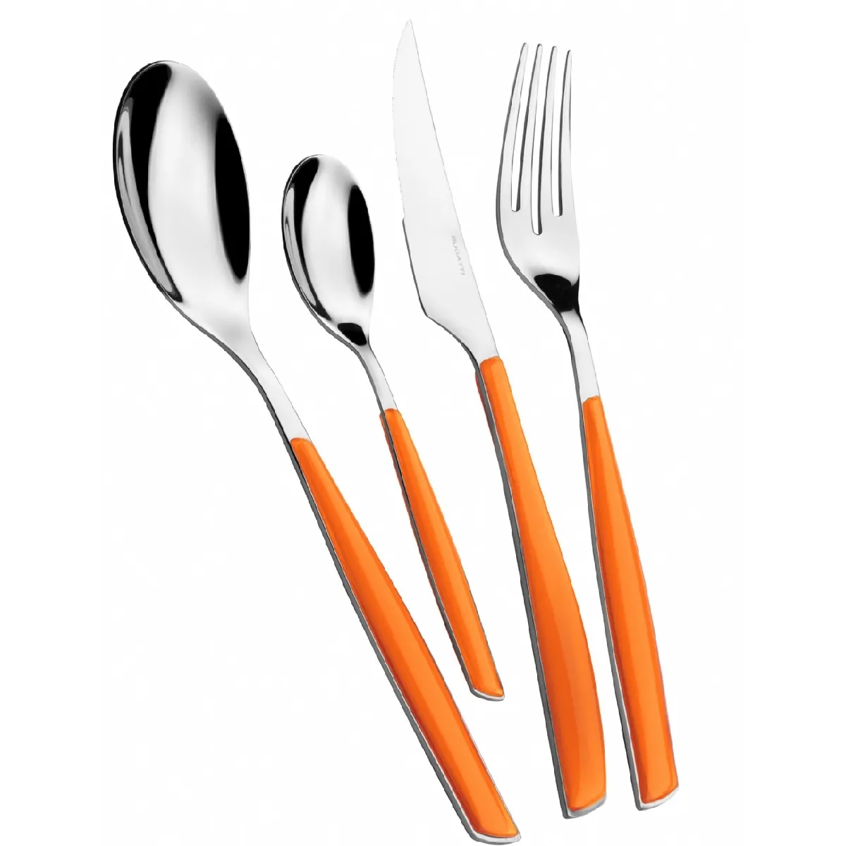 Couverts Orange Glamour par Casa Bugatti, Set 24 pcs. Boîte de fenêtre