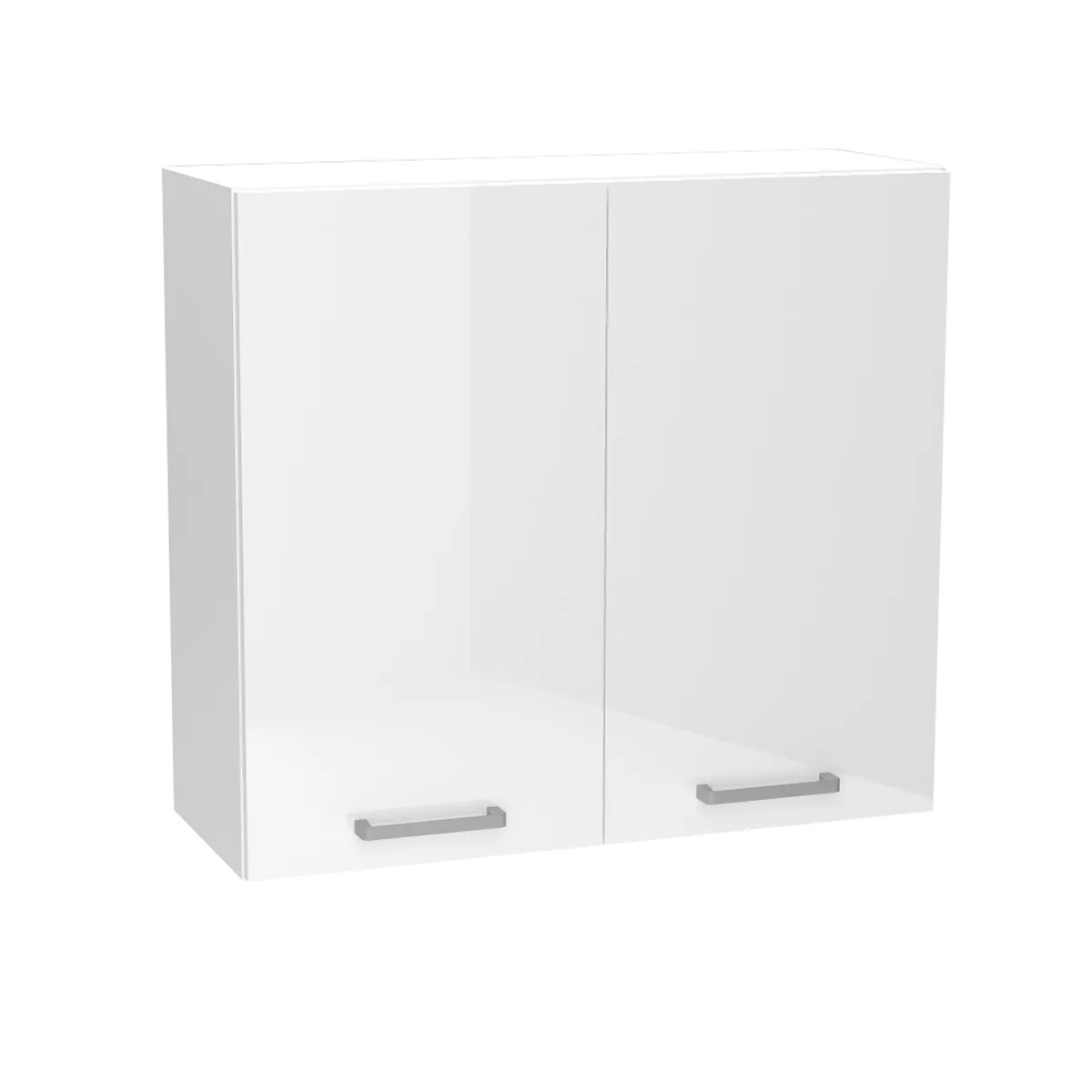 Meuble haut de cuisine avec 2 portes coloris blanc - longueur 80 x profondeur 28 x hauteur 72 cm