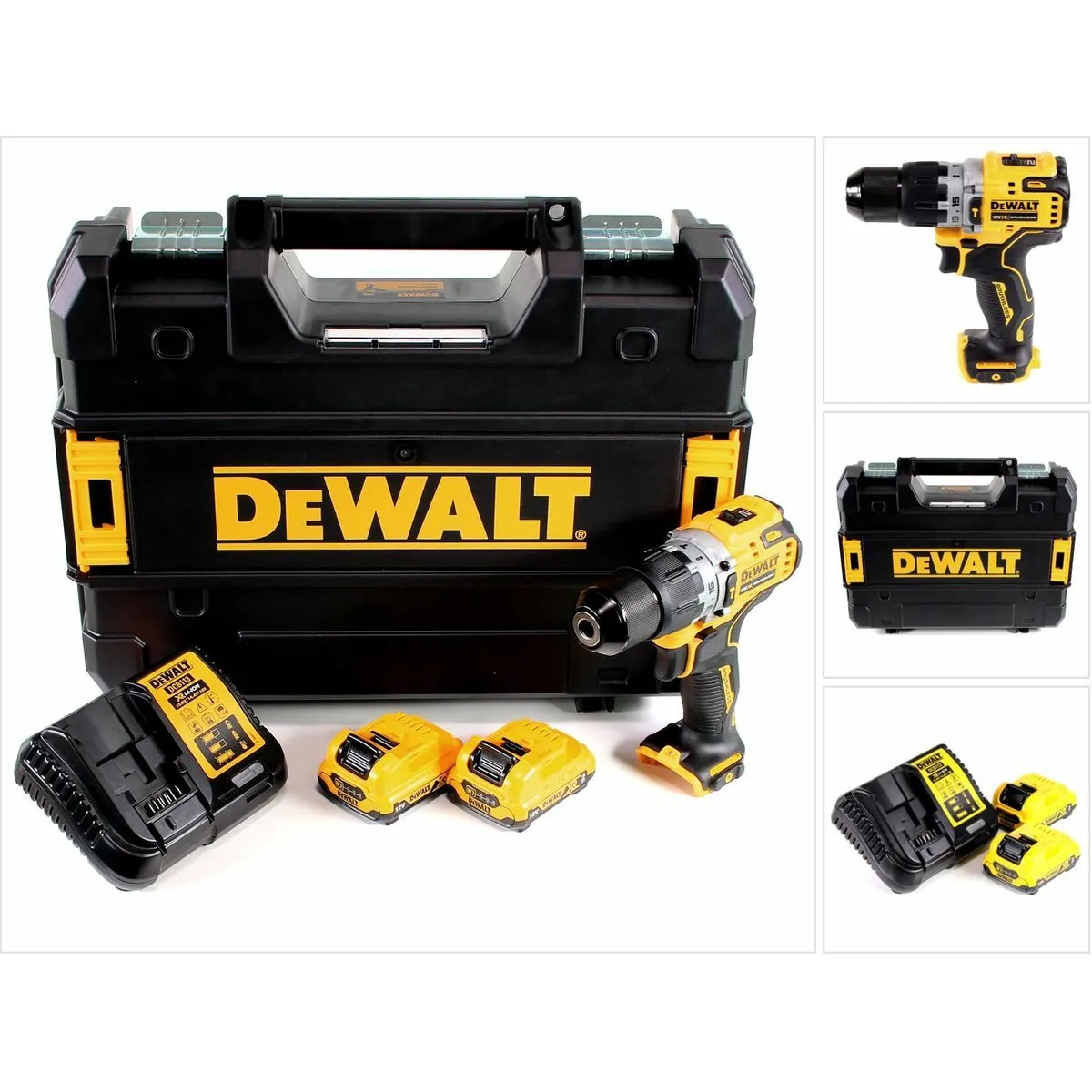 DeWalt DCD 706 D2 Perceuse-visseuse à percussion sans fil 12V 57,5Nm Brushless + 2x Batteries 2,0Ah + Chargeur + Coffret de transport TSTAK