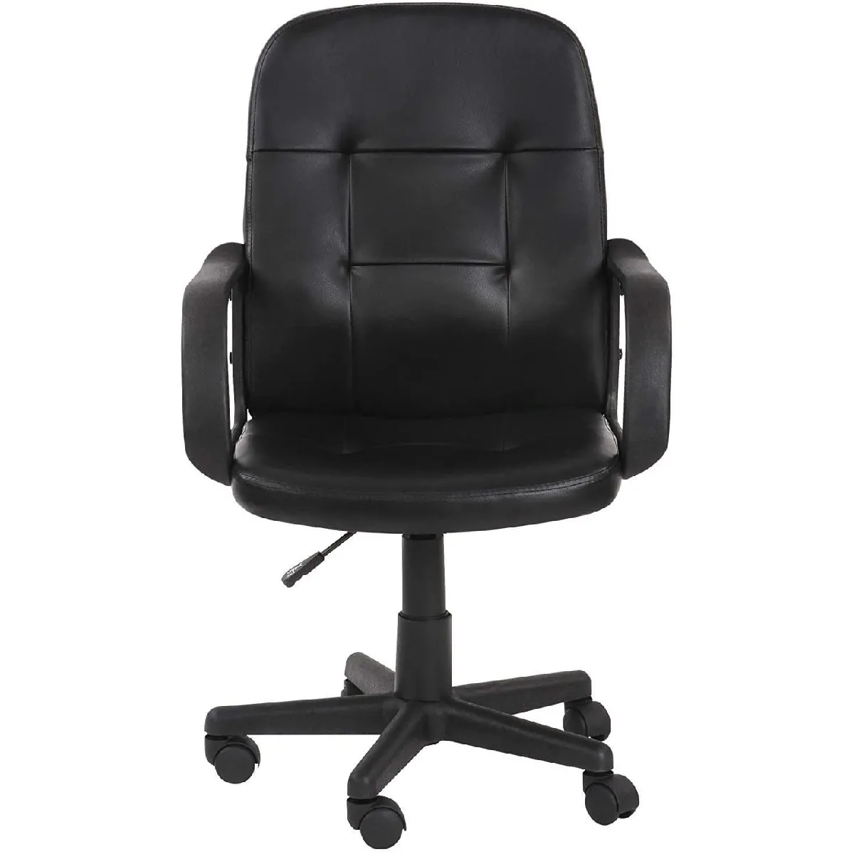 Chaise de bureau pivotante avec hauteur réglable siège ergonomique en synthétique noir fauteuil de bureau pour ordinateur gamer 01_0000082