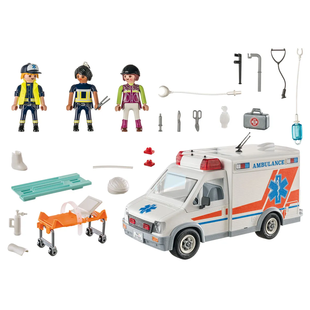 Playmobil Véhicule d'Ambulance Playmobil City Action avec Figurines et Accessoires Multicolore