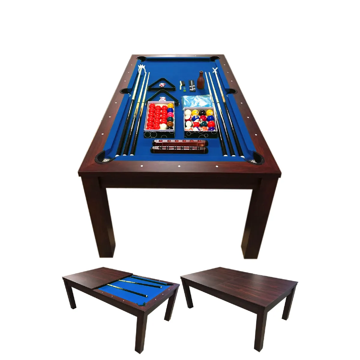 BILLARD AMERICAIN 7FT Snooker table de billard mod.Blue Sky avec COUVERTURE EN BOIS INCL - Mesure 188 x 96 cm