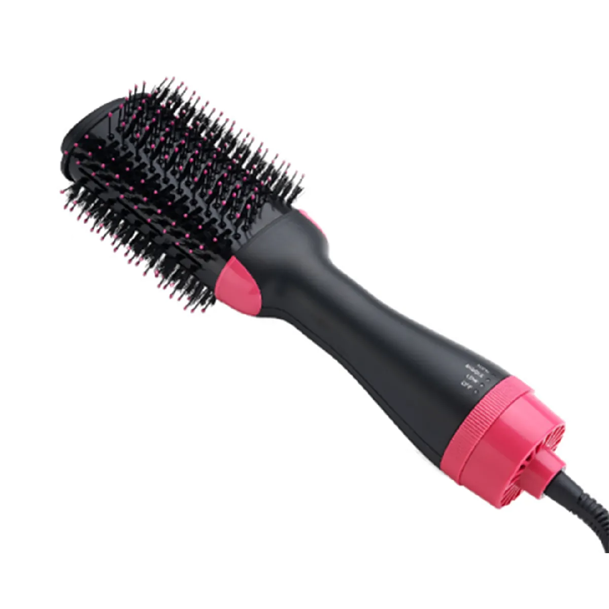 YP Select Mini Travel Curling Hair Brush 2 en 1 Infrarouge Négatif Ion Hot Air Peigne Rouleau Droite Sèche-Cheveux Multifonctionnel Peigne-Noir