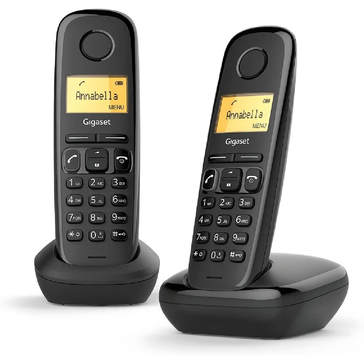 téléphone fixe duo sans fil DECT/GAP sans répondeur noir