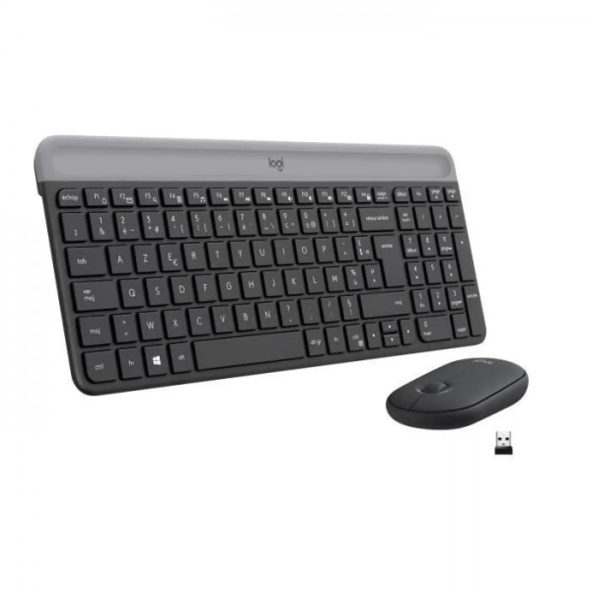 Logitech - Ensemble Clavier + Souris sans Fil et silencieux MK470 Ultra-fin - Disposition Compacte et Plate - Récepteur USB 2,4