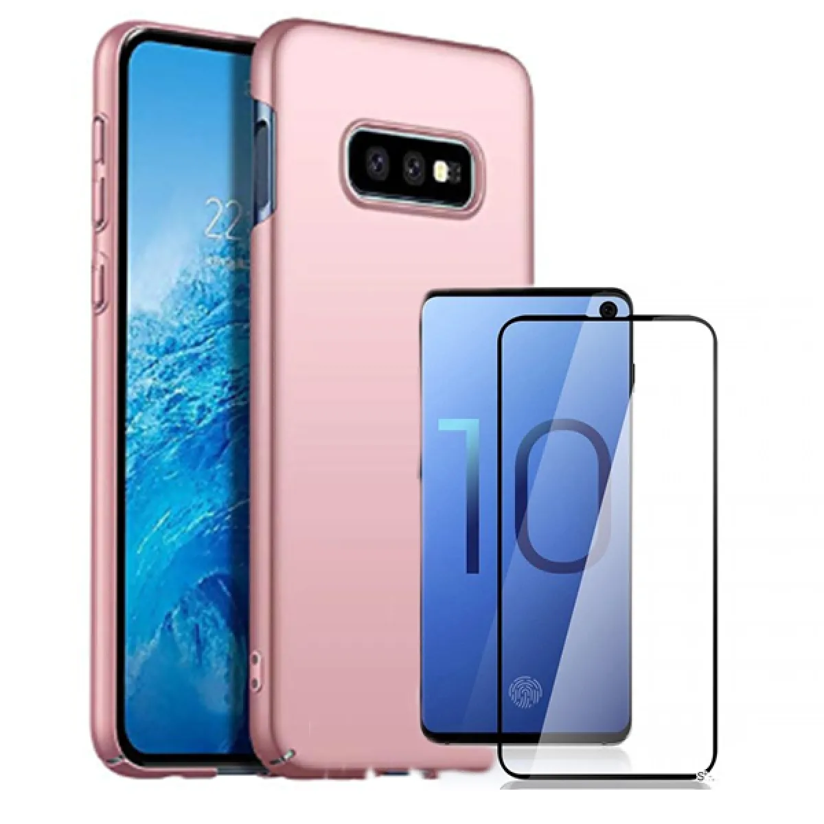 Kit de Verre Trempé 5D Full Cover + Coque SlimShield - Samsung S10 E Rose