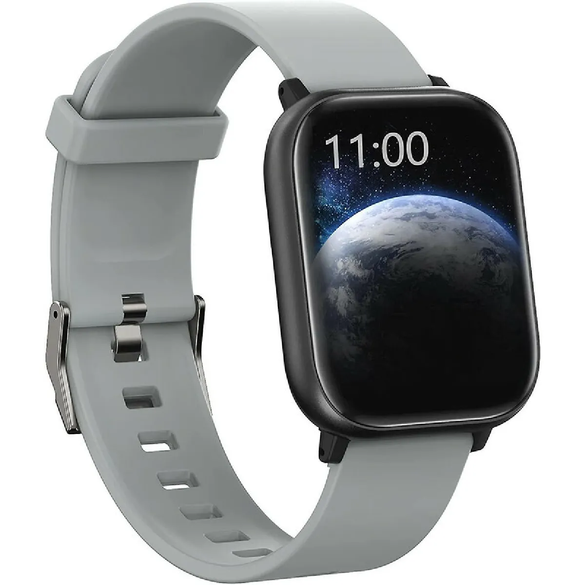 Montre Connectée pour téléphones Android compatibles iPhone Samsung, montres de sport de santé pour hommes, femmes, suivi d'activité GPS avec moniteur de fréquence cardiaque, cadran de montre et bracelet remplaçables(Argent)