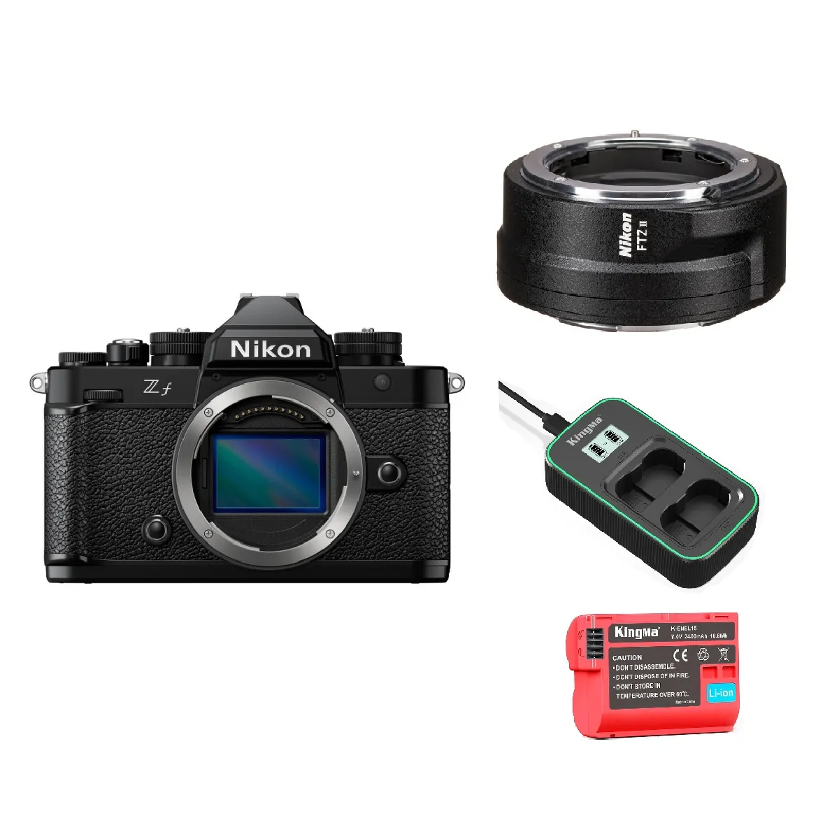 NIKON ZF Body + FTZ II + Kingma battery Charger kit