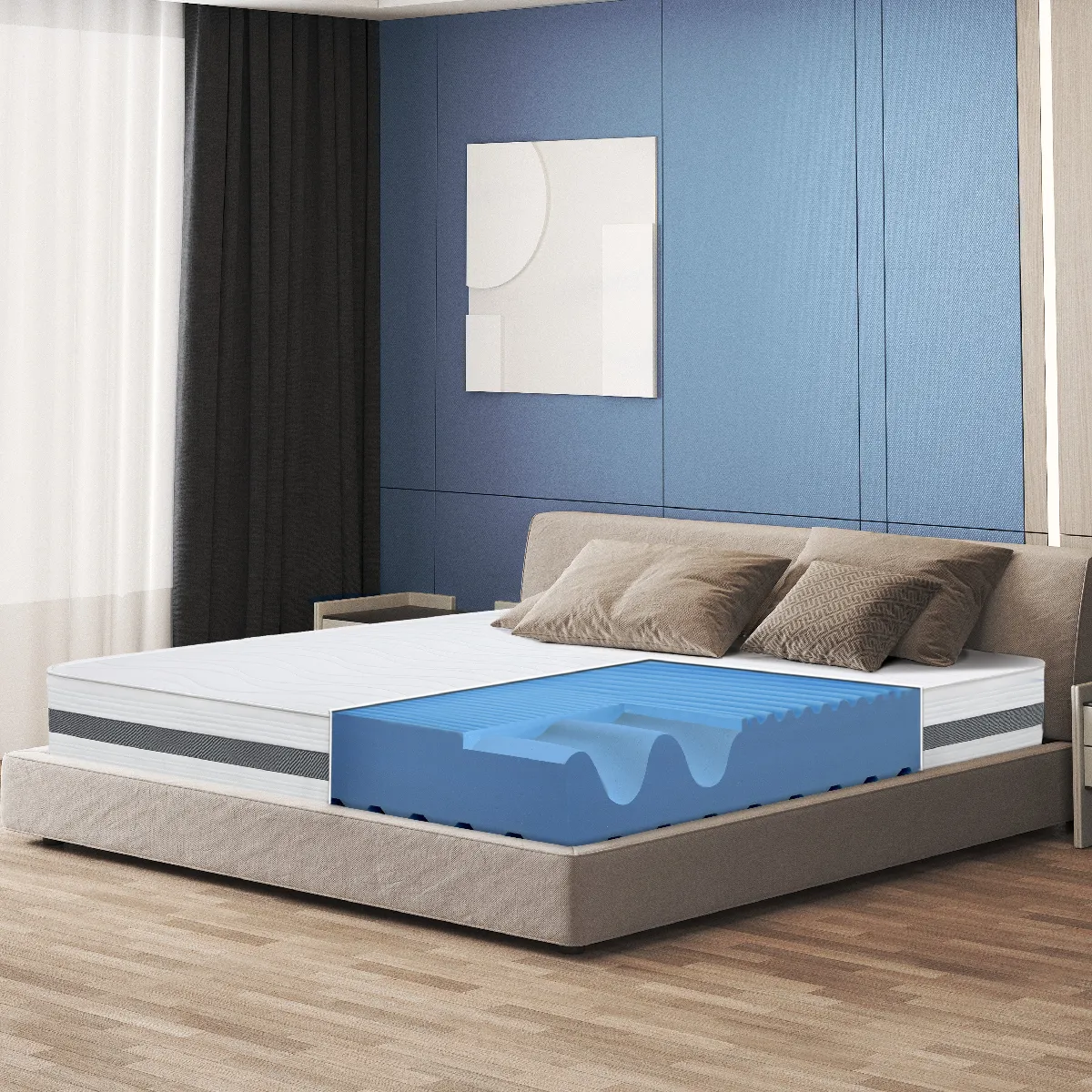 Matelas Simple 70x180 à mémoire orthopédique - Hauteur 20 cm - Made in Italy