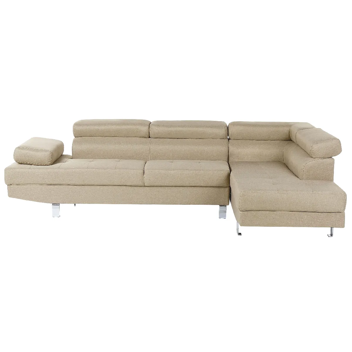 Canapé d'angle NORREA Beige clair Tissu Côté gauche