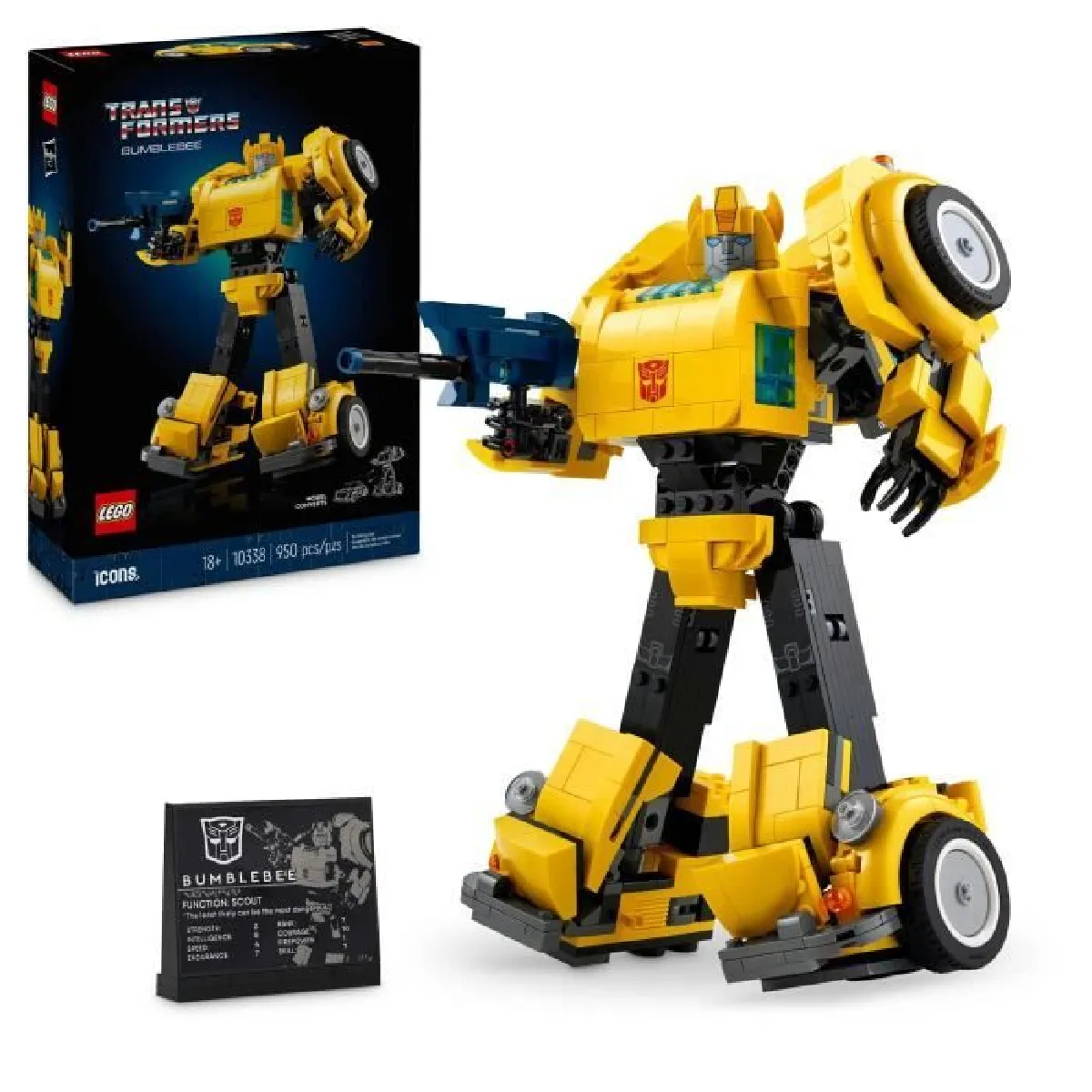 LEGO Icons 10338 Transformers Bumblebee - Figurine Robot pour Adultes - Véhicule