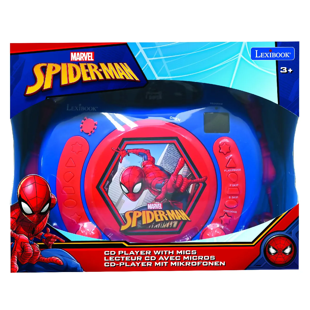 Lecteur CD portable avec 2 microphones SpiderMan