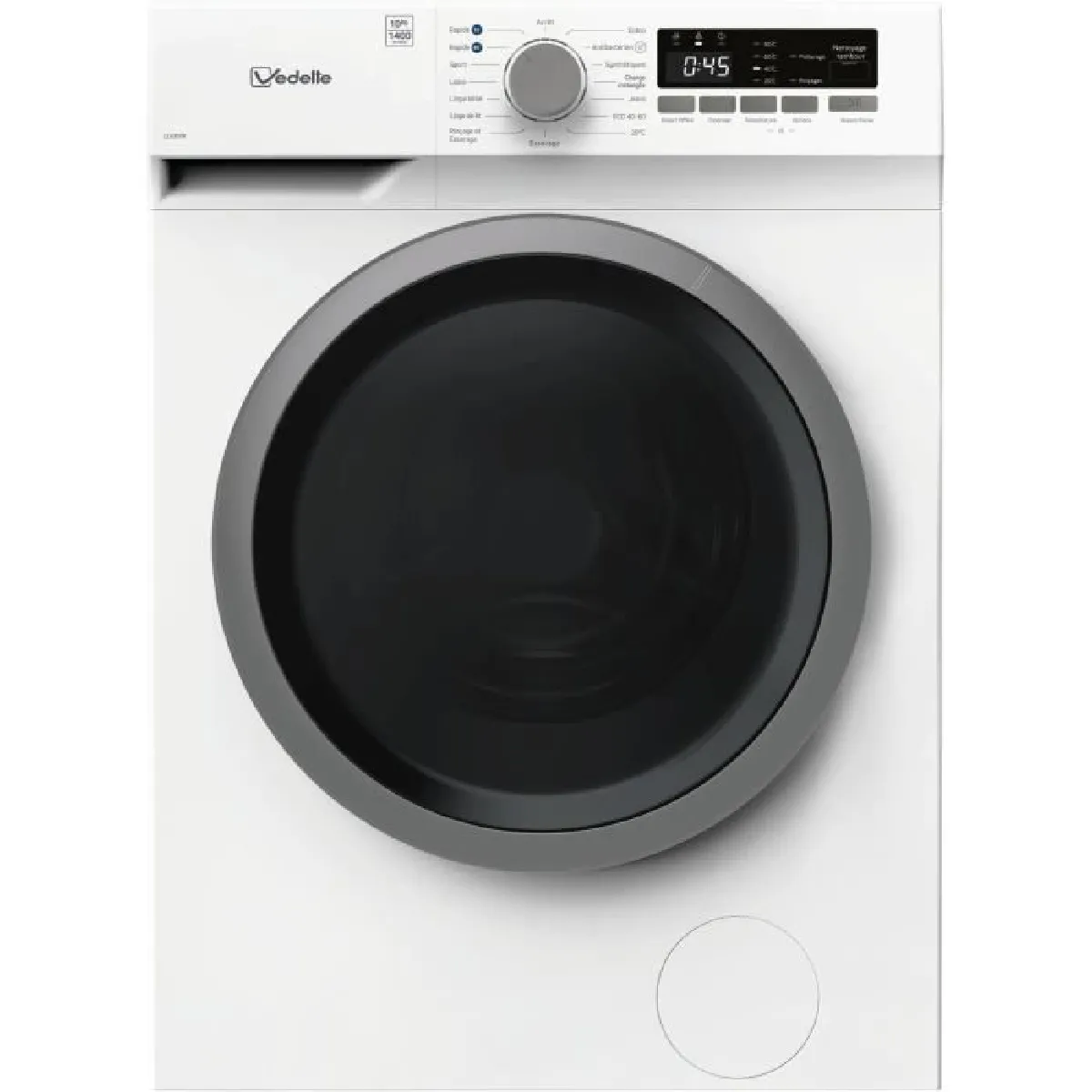 Lave-linge hublot VEDETTE LLV305W - 10 kg - Induction - L60cm - 1500 trs/min - Classe A - Blanc